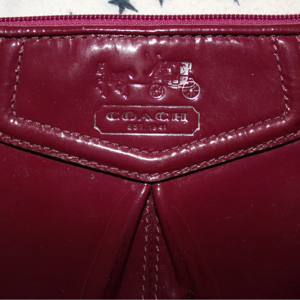 Coach Deep Red Leather Accessory wristlet